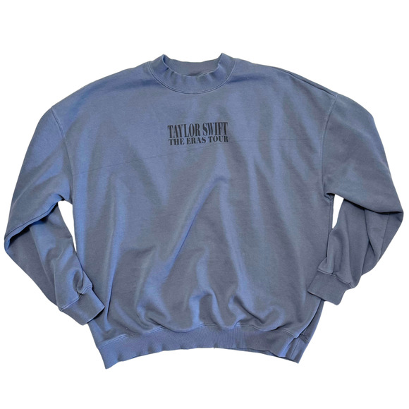 NEW The Eras Tour Blue Crewneck Sweatshirt *Flaw Taylor Swift 2023 sz XL - Picture 1 of 4